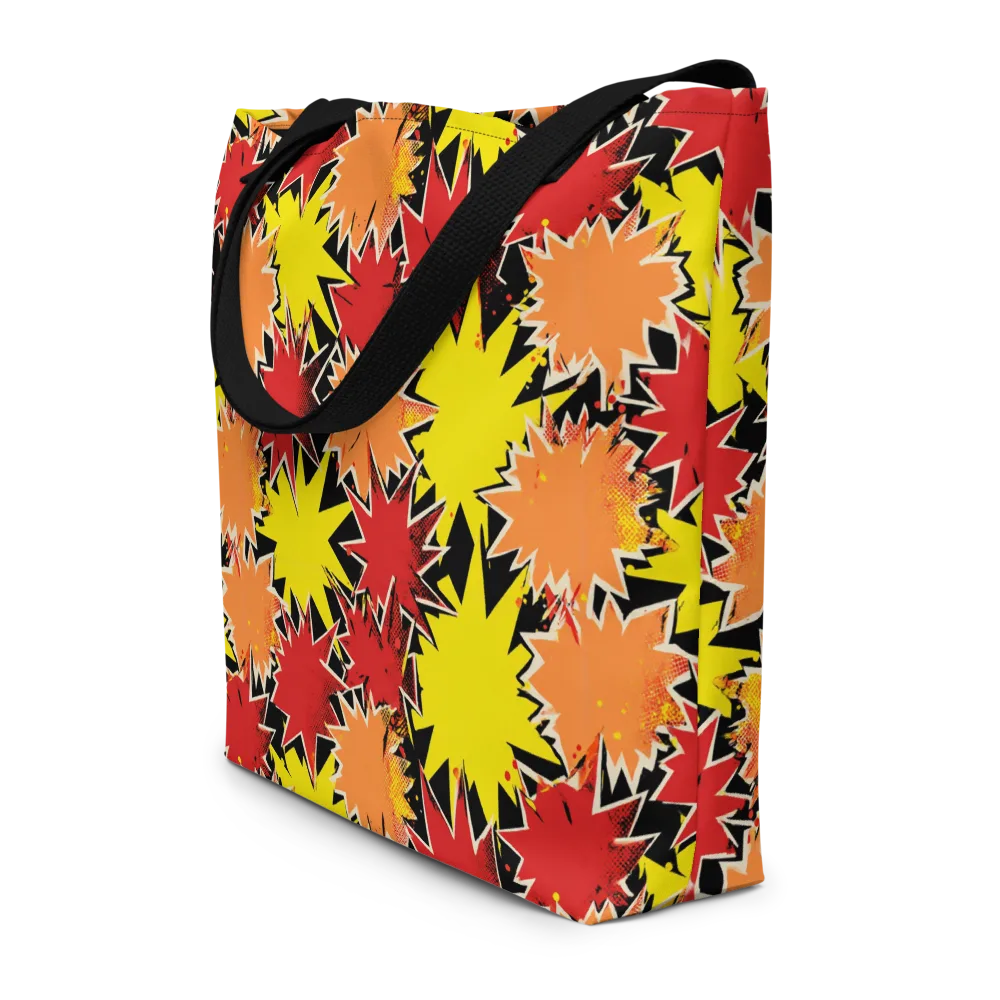 Pop Art Detonation on Large Tote Bag W/ Pocket — Front