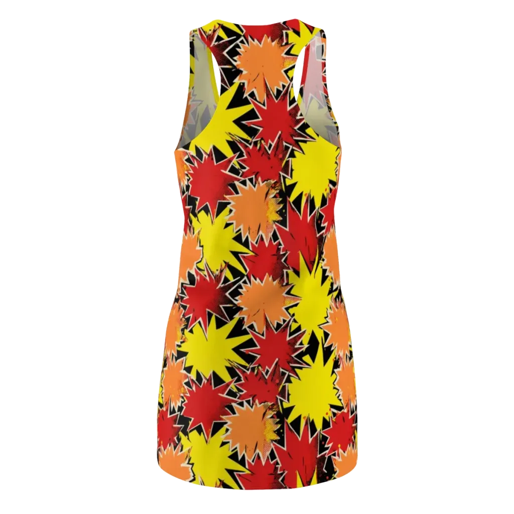 Pop Art Detonation on Racerback Dress — Back