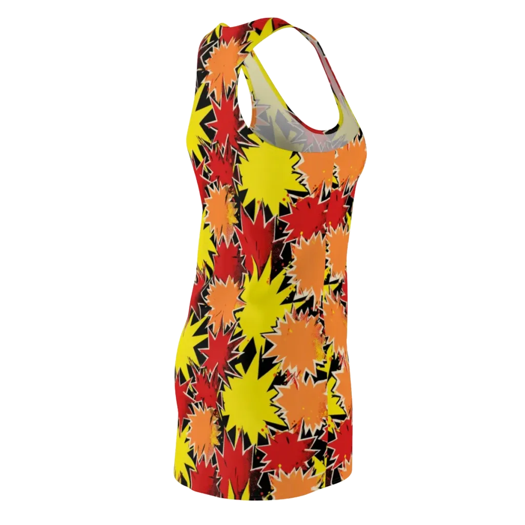 Pop Art Detonation on Racerback Dress — Back Side