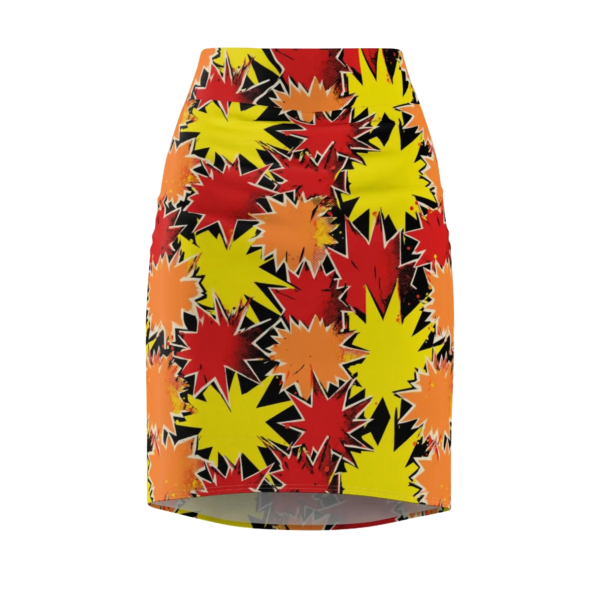 Pop Art Detonation on Pencil Skirt — Front
