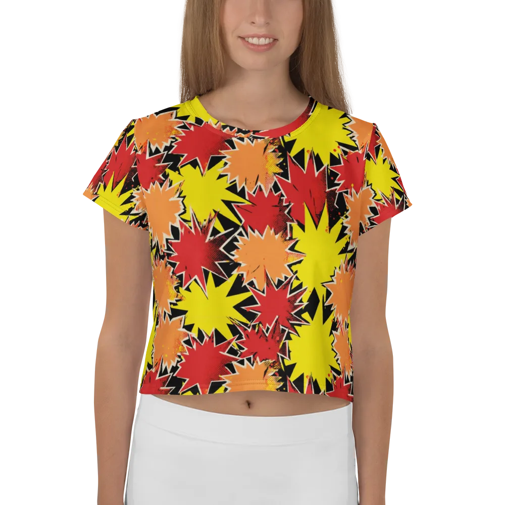 Pop Art Detonation on Crop Tee — Front