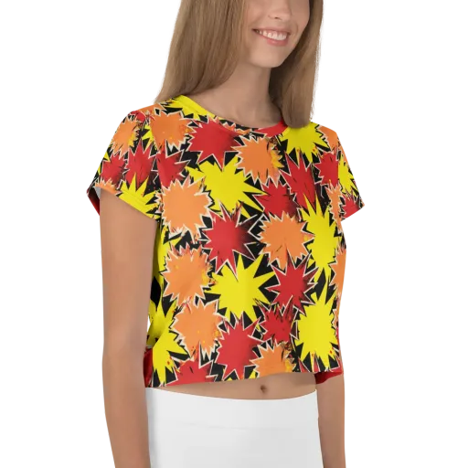Pop Art Detonation on a Crop Tee