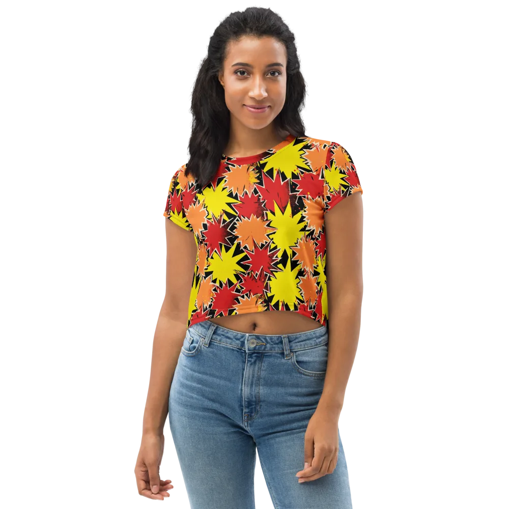 Pop Art Detonation on Crop Tee — Front