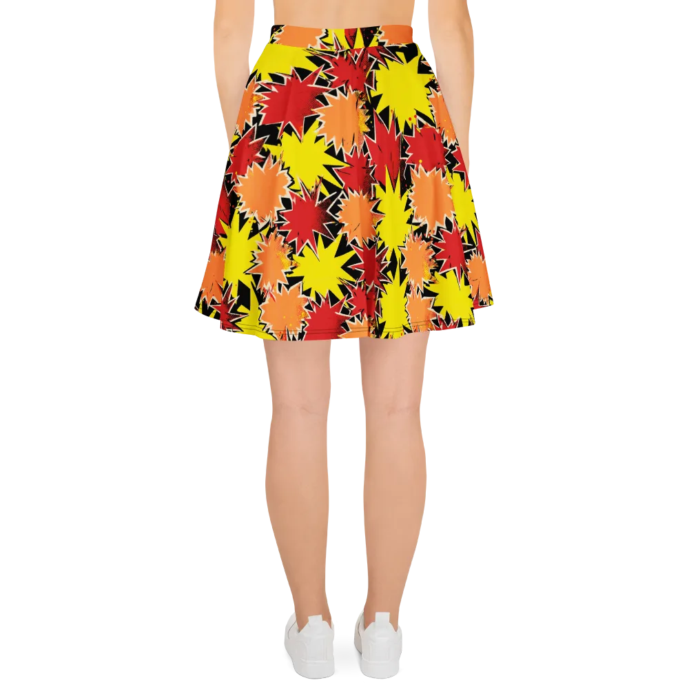 Pop Art Detonation on Skater Skirt — Back