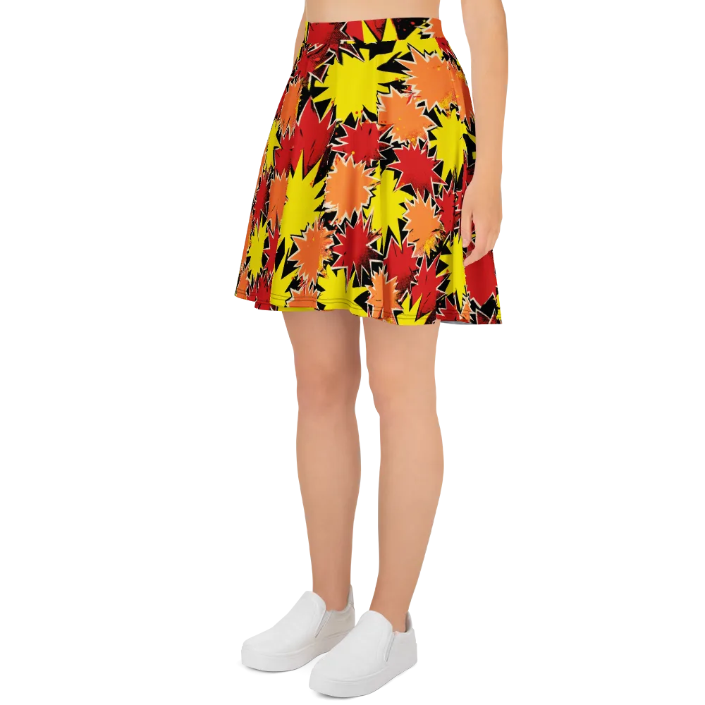 Pop Art Detonation on Skater Skirt — Left