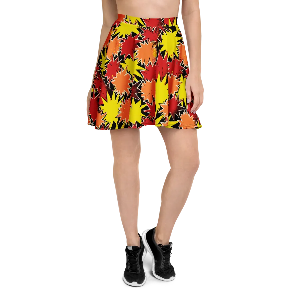 Pop Art Detonation on Skater Skirt — Front