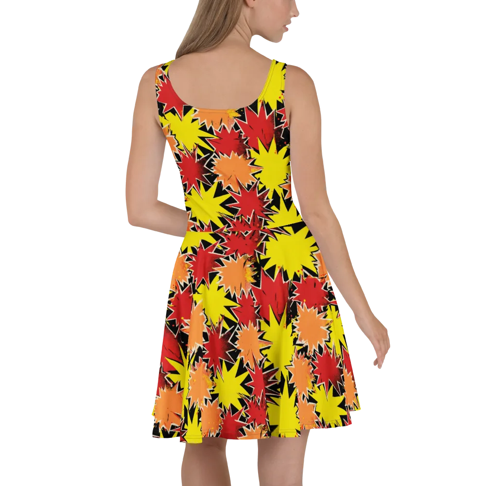 Pop Art Detonation on Skater Dress — Back