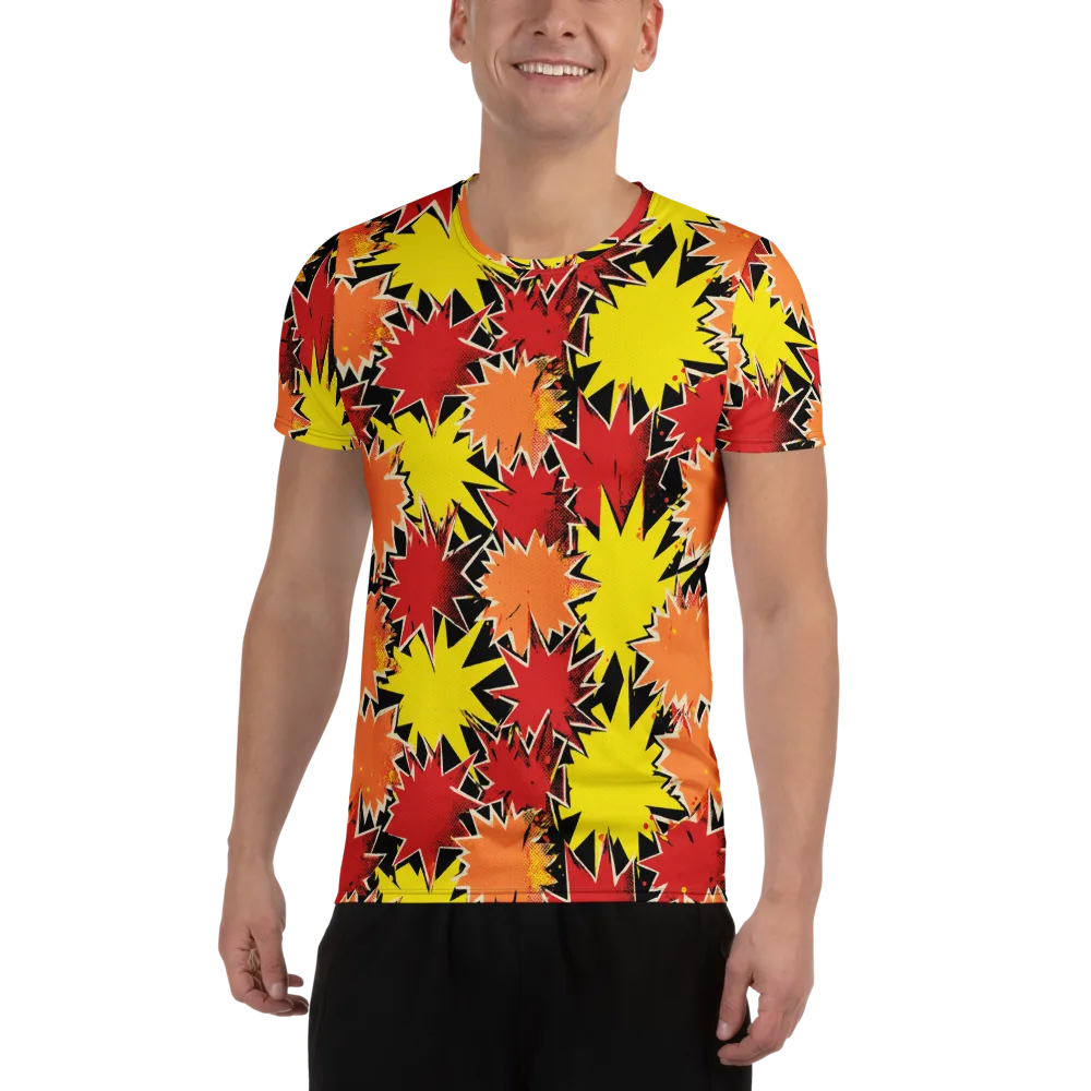 Pop Art Detonation on Men's Athletic T-Shirt — Front