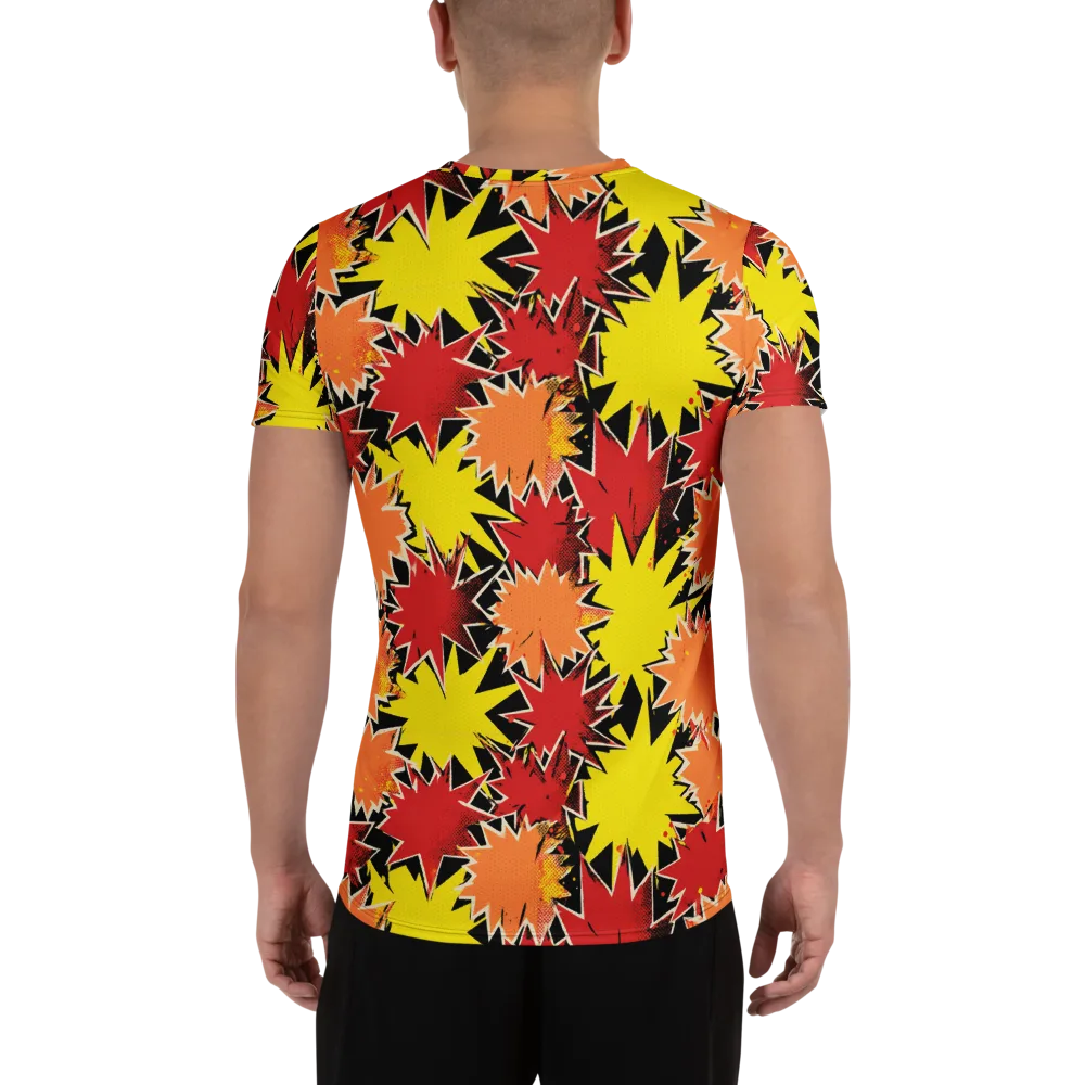 Pop Art Detonation on Men's Athletic T-Shirt — Back