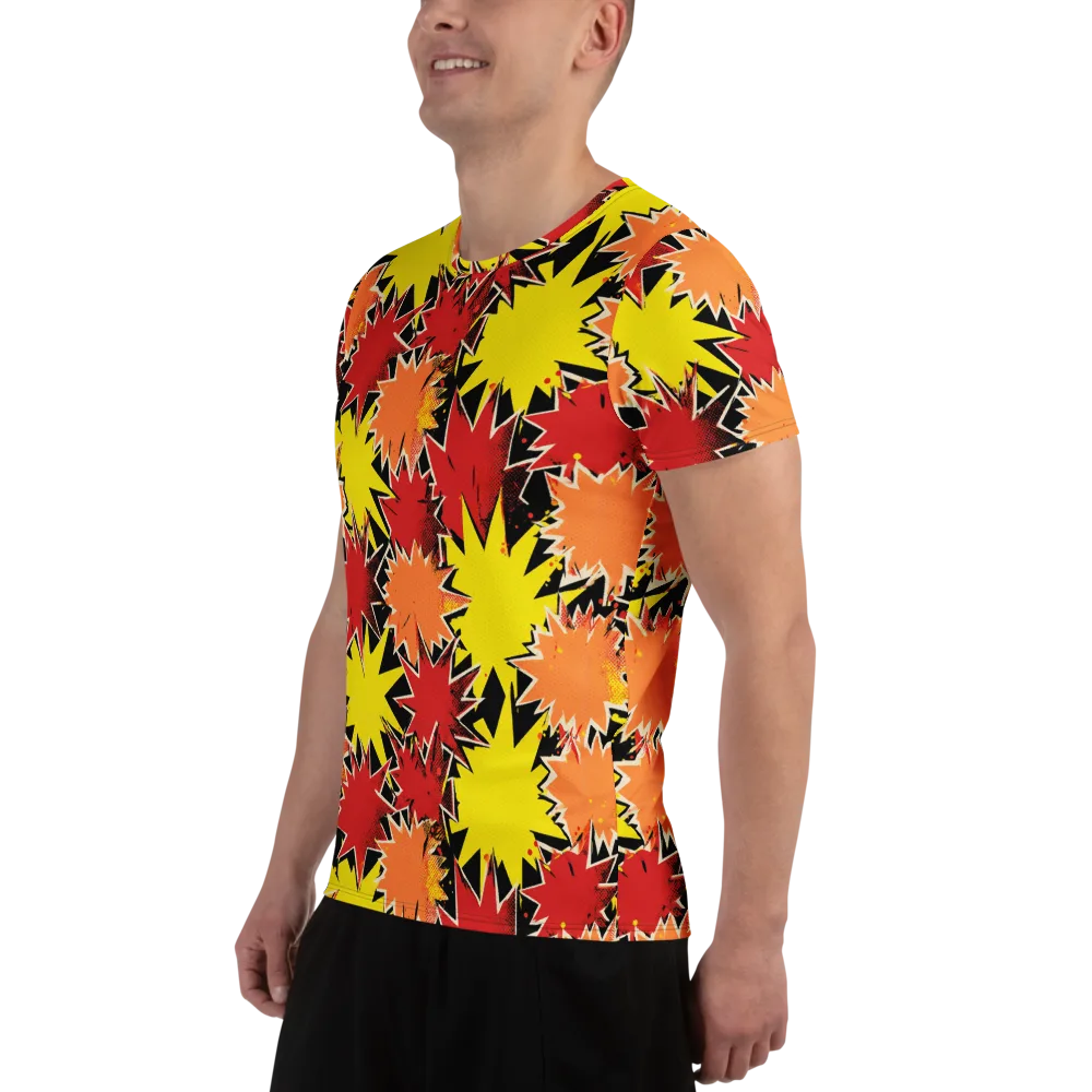 Pop Art Detonation on Men's Athletic T-Shirt — Left