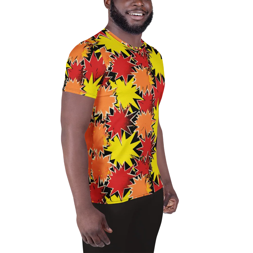 Pop Art Detonation on Men's Athletic T-Shirt — Right