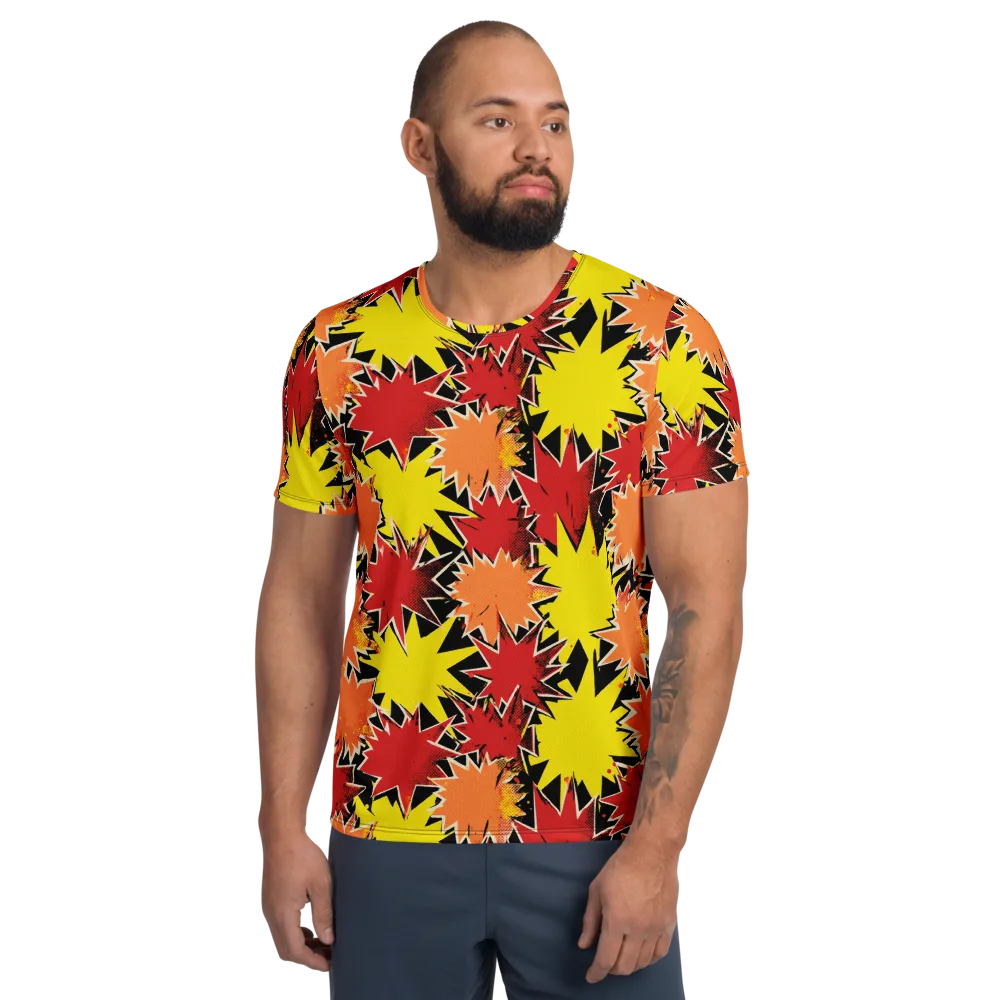 Pop Art Detonation on Men's Athletic T-Shirt — Front