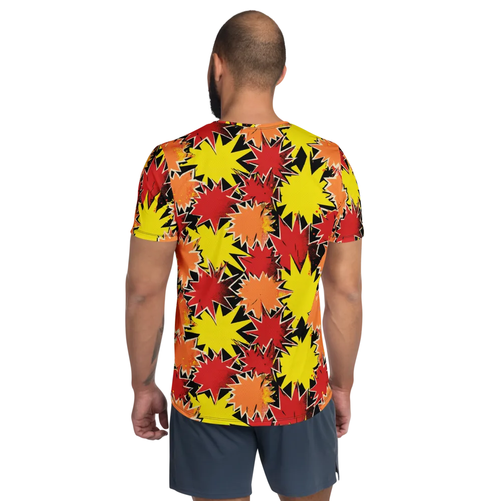 Pop Art Detonation on Men's Athletic T-Shirt — Back