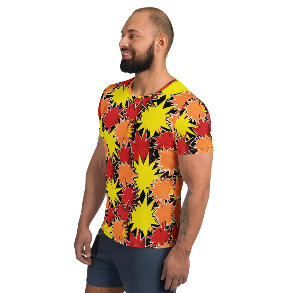 Pop Art Detonation on Men's Athletic T-Shirt — Left