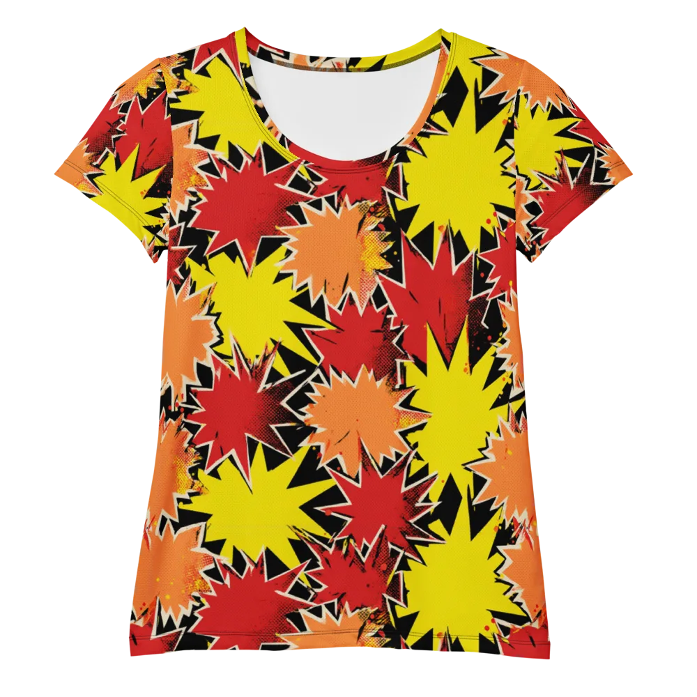 Pop Art Detonation on Women's Athletic T-Shirt — Front