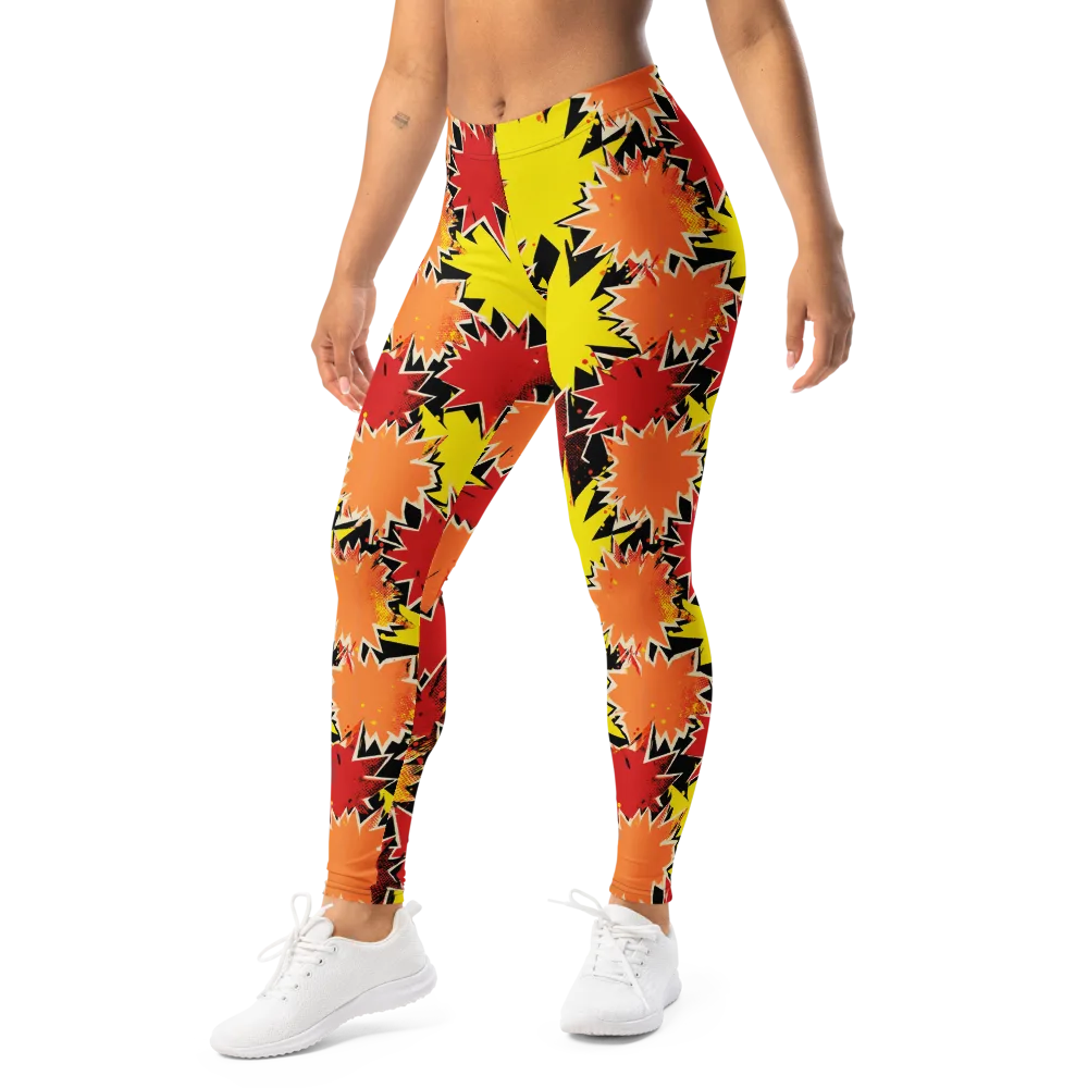 Pop Art Detonation on Leggings — Left Front