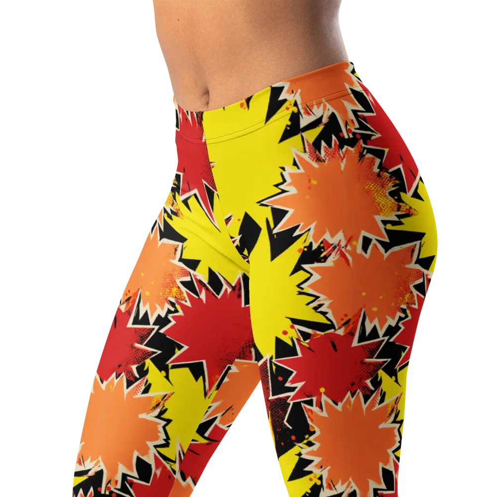 Pop Art Detonation on Leggings — Left Front
