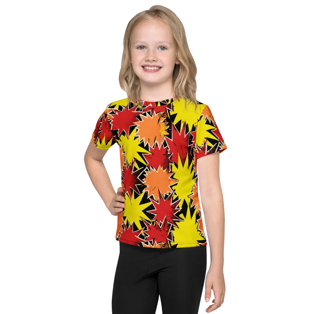 Pop Art Detonation on Kids Crew Neck T-Shirt — Front