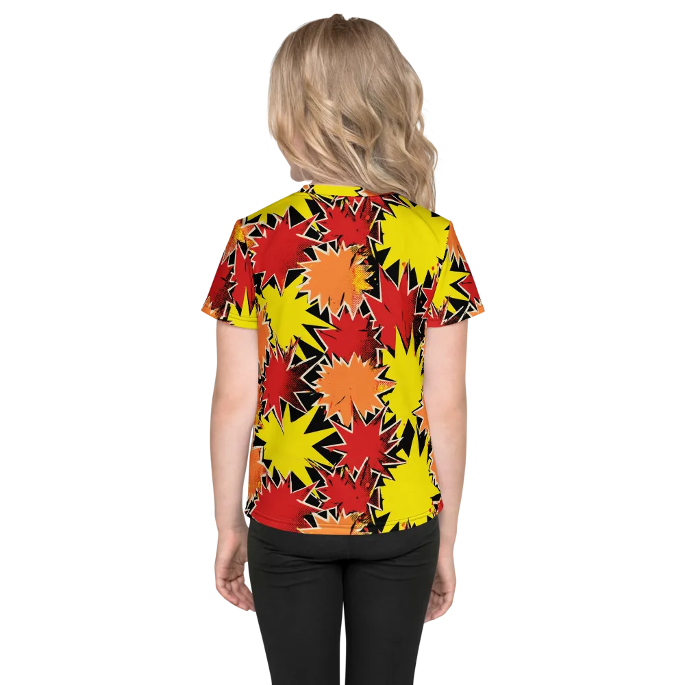 Pop Art Detonation on Kids Crew Neck T-Shirt — Back