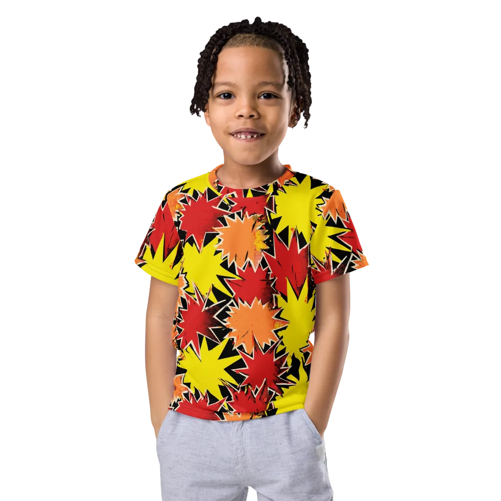 Pop Art Detonation on Kids Crew Neck T-Shirt — Front