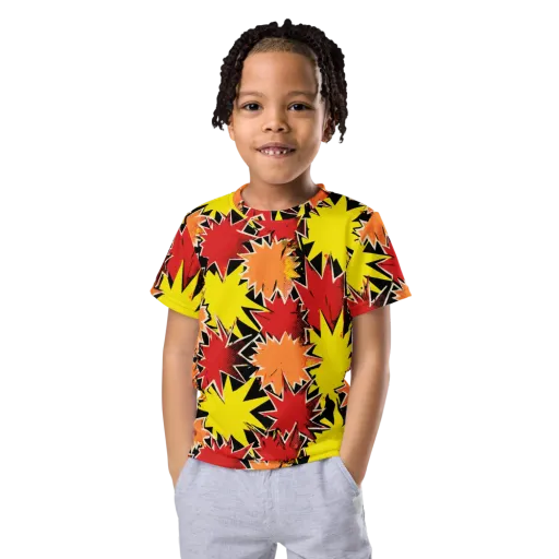 Pop Art Detonation on a Kids Crew Neck T-Shirt