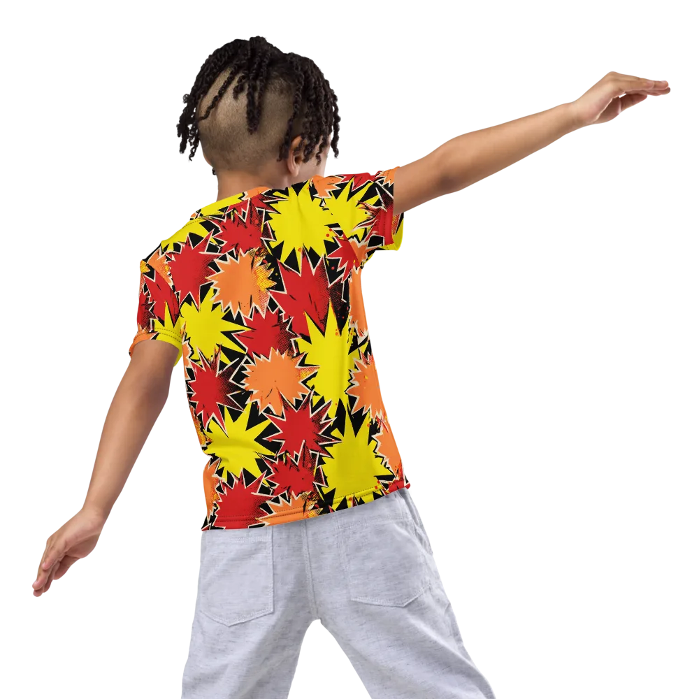 Pop Art Detonation on Kids Crew Neck T-Shirt — Back