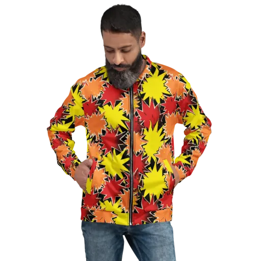 Pop Art Detonation on a Bomber Jacket