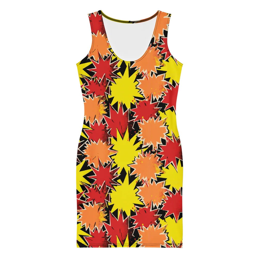 Pop Art Detonation on Bodycon Dress — Front