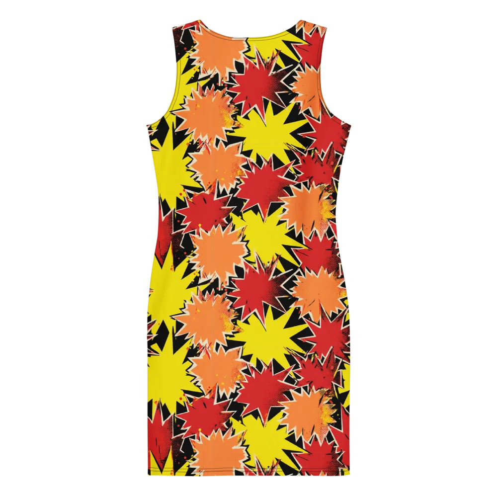 Pop Art Detonation on Bodycon Dress — Back