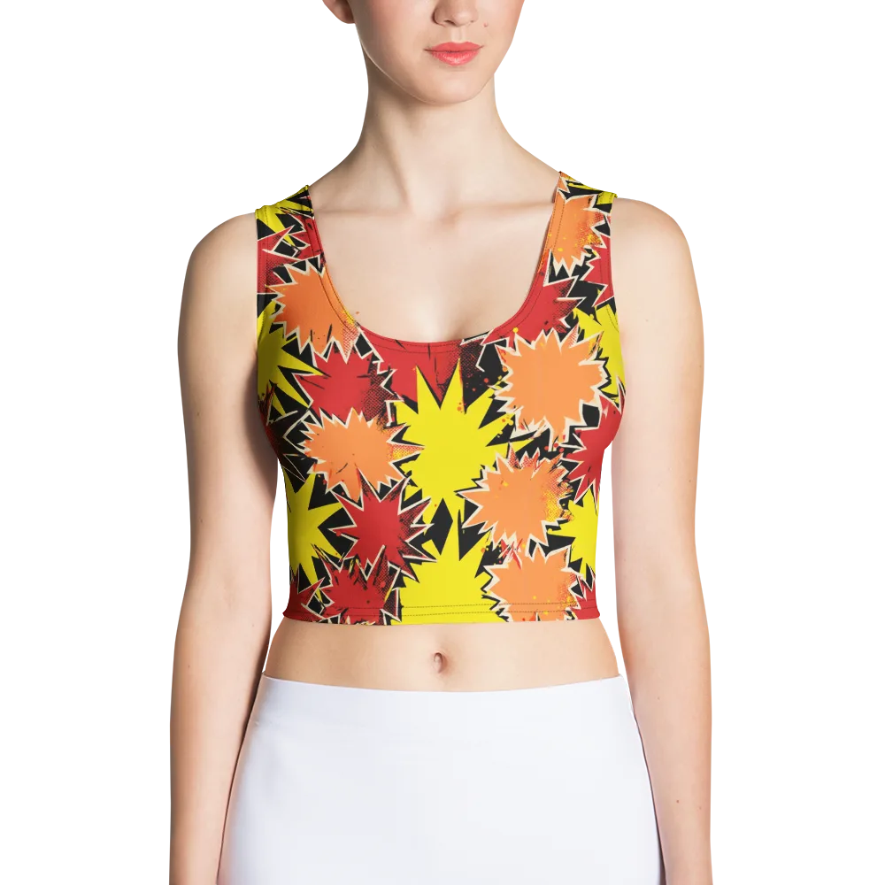 Pop Art Detonation on Crop Top — Front