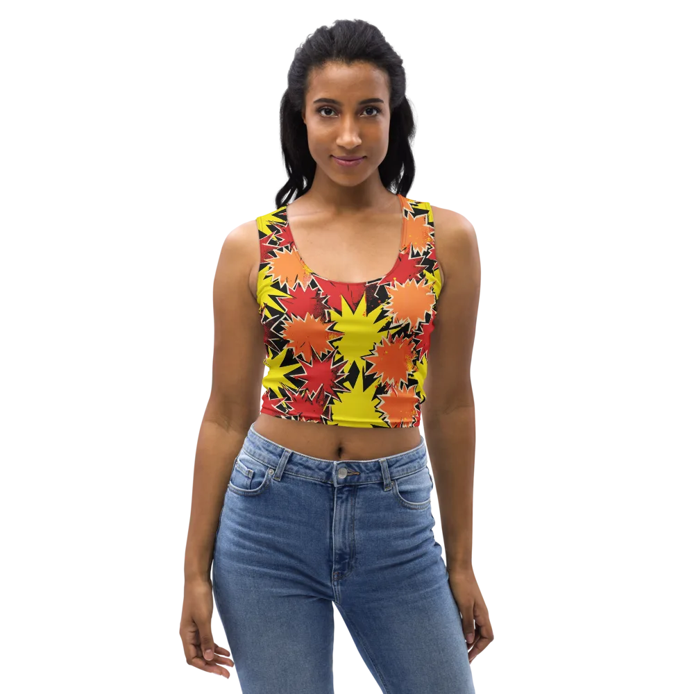 Pop Art Detonation on Crop Top — Front