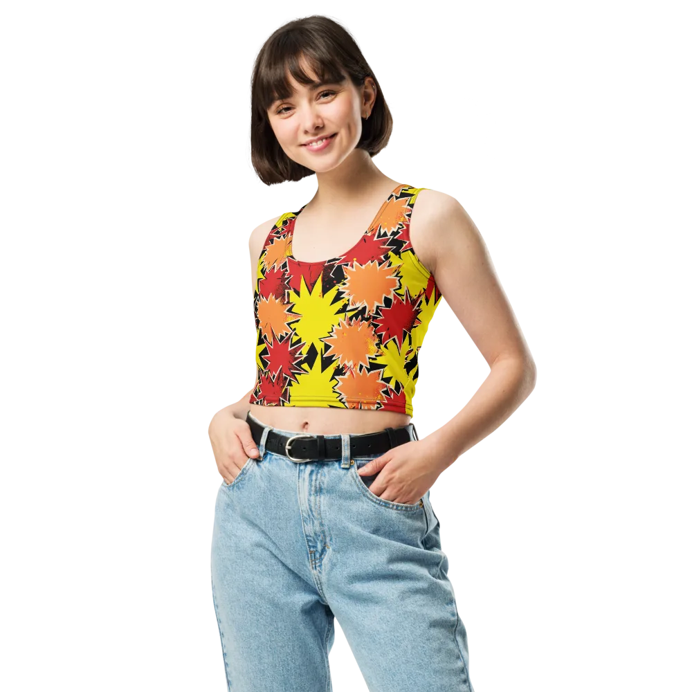Pop Art Detonation on Crop Top — Front