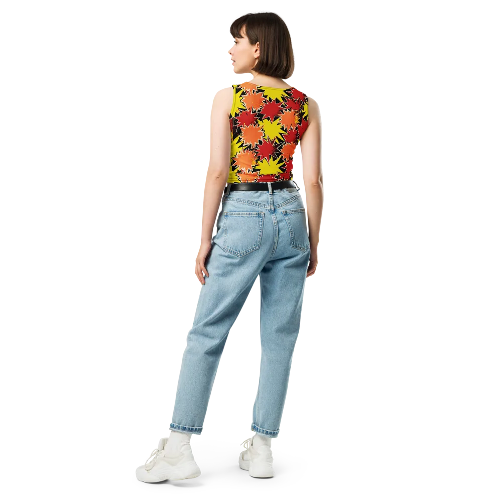 Pop Art Detonation on Crop Top — Back