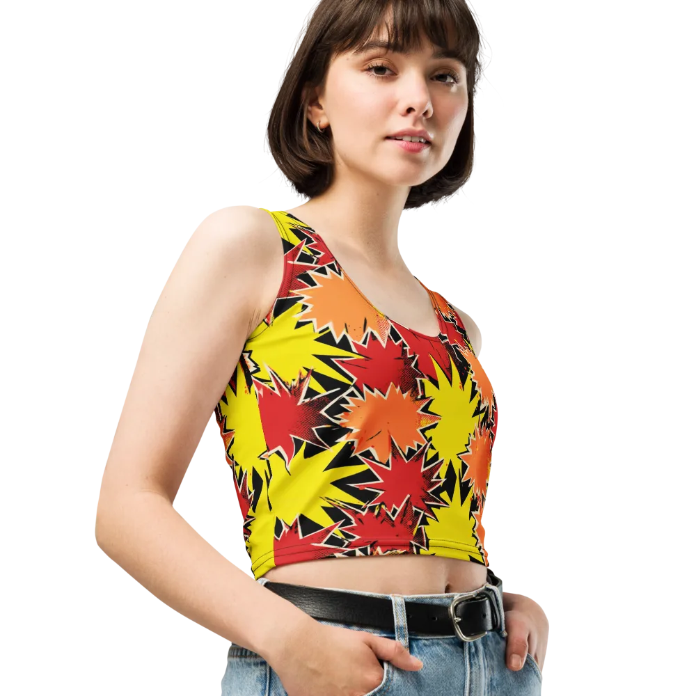 Pop Art Detonation on Crop Top — Right Front