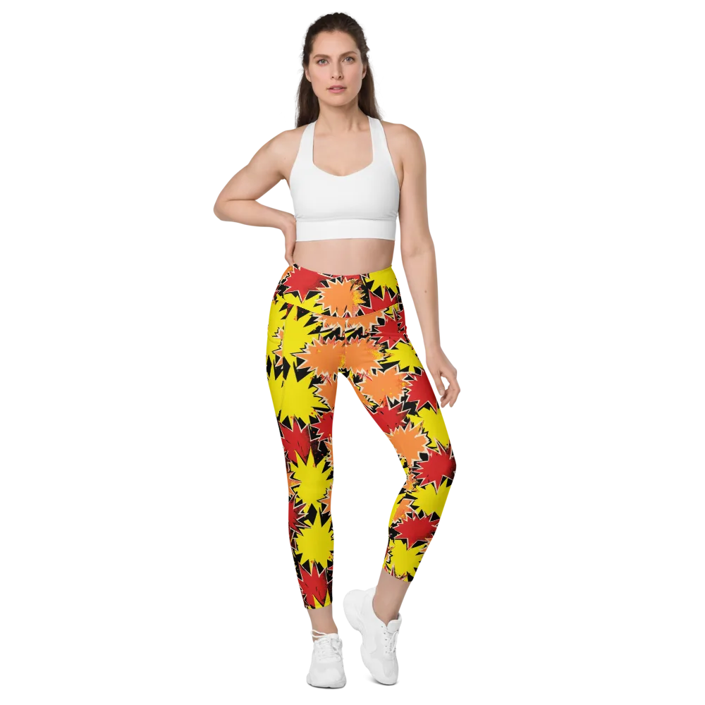 Pop Art Detonation on Leggings with Pockets — Front