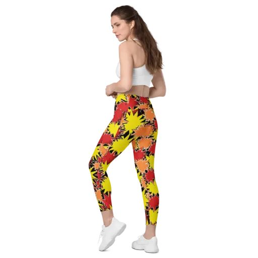 Pop Art Detonation on a Leggings with Pockets