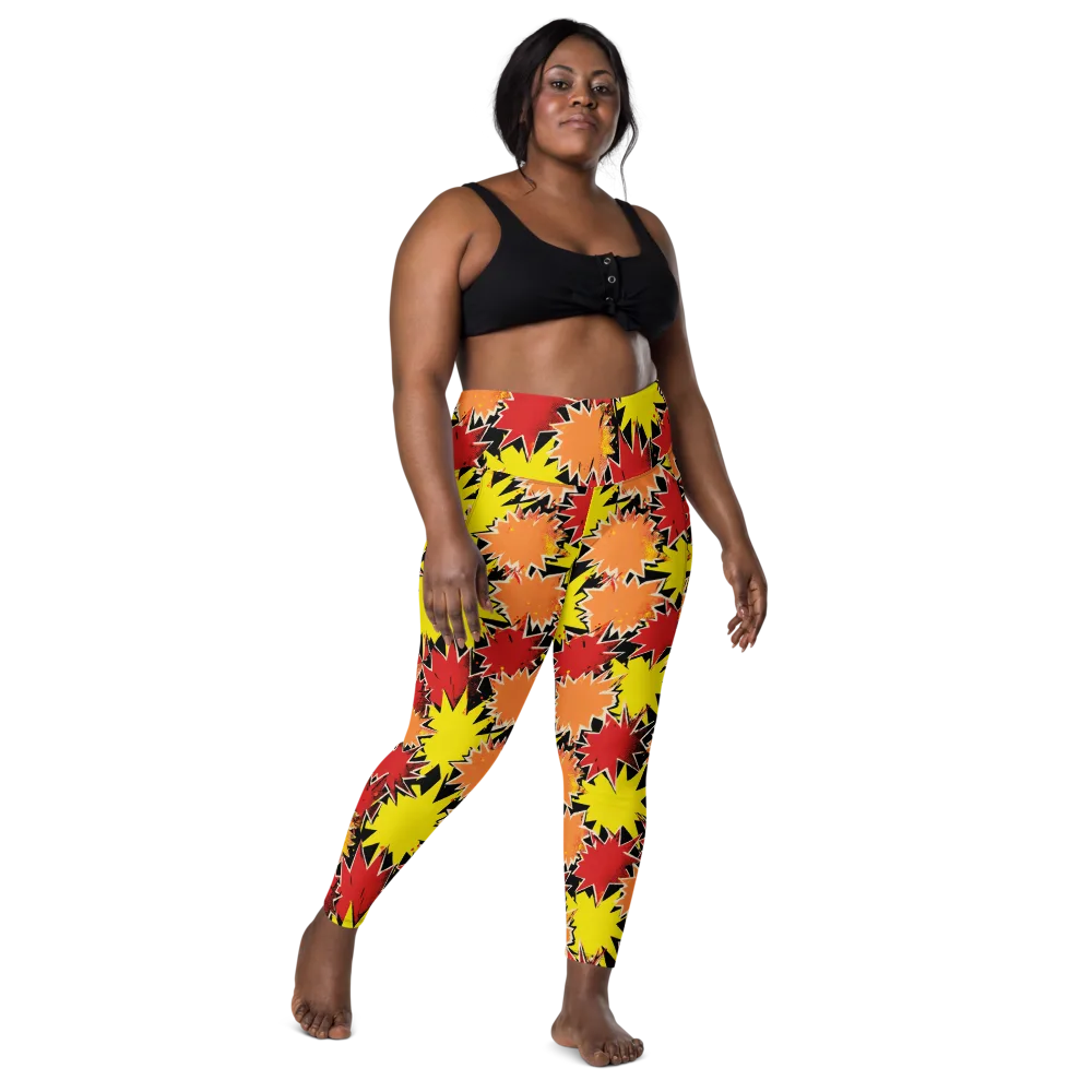 Pop Art Detonation on Leggings with Pockets — Front