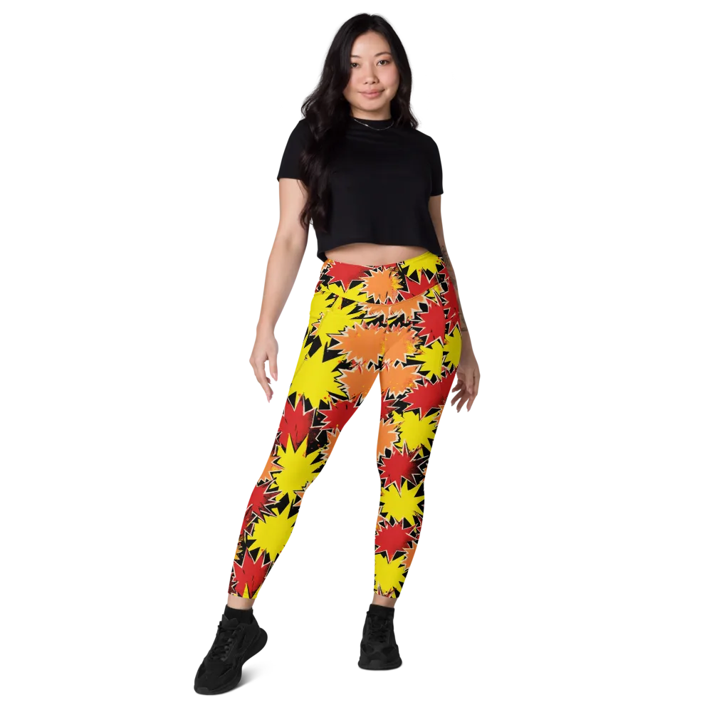 Pop Art Detonation on Leggings with Pockets — Front