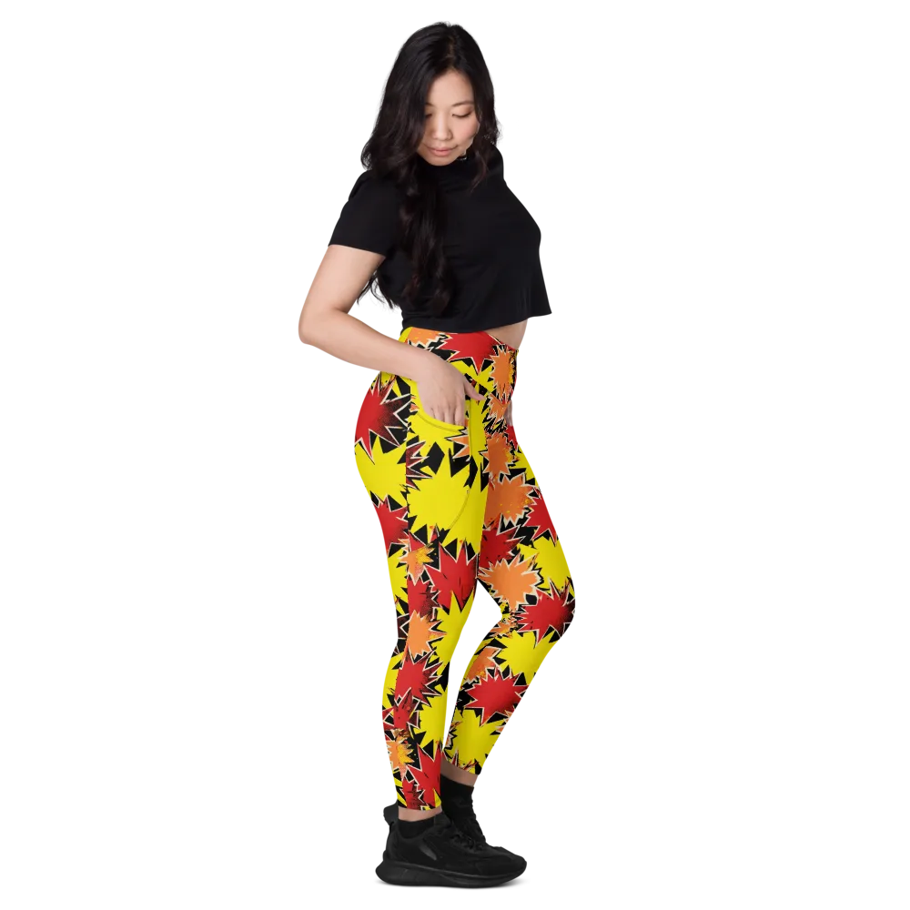 Pop Art Detonation on Leggings with Pockets — Right