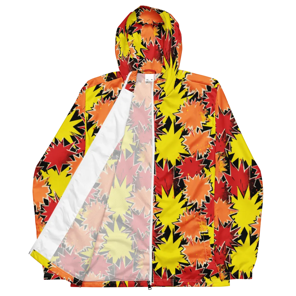 Pop Art Detonation on Men's Windbreaker — Front