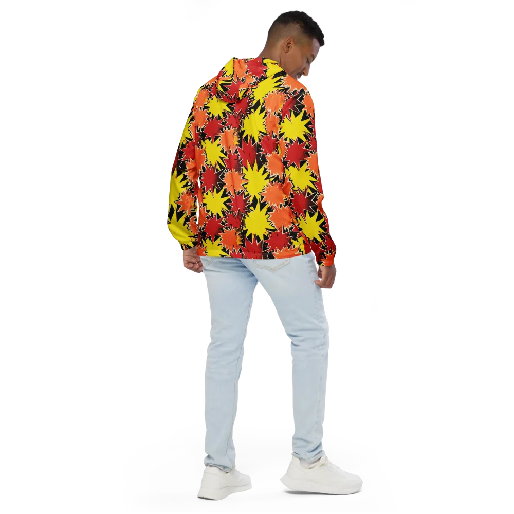 Pop Art Detonation on Men's Windbreaker — Back