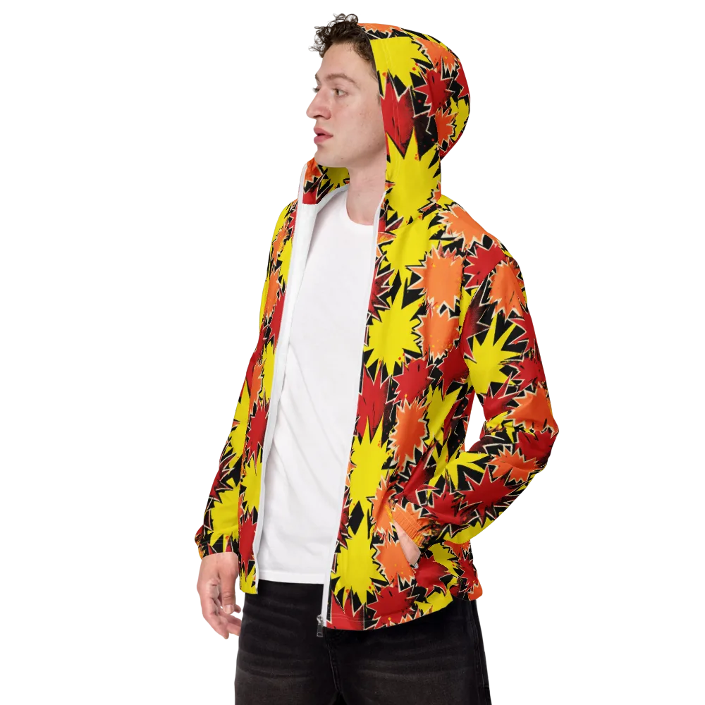Pop Art Detonation on Men's Windbreaker — Left Front