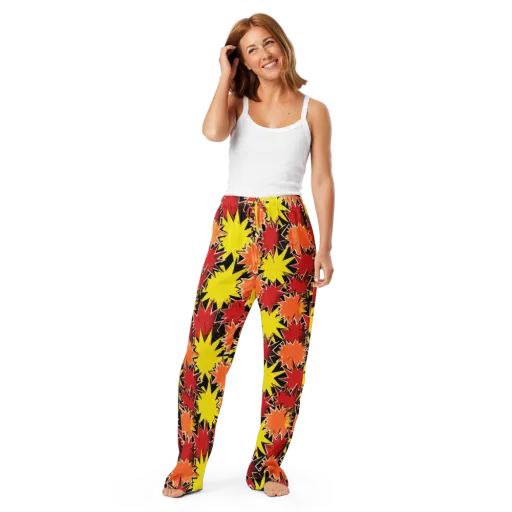 Pop Art Detonation on a Women's Pajama Pants