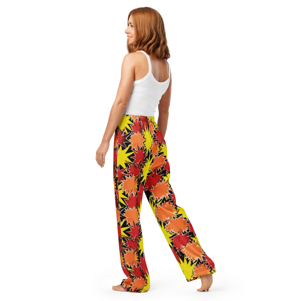 Pop Art Detonation on Women's Pajama Pants — Back