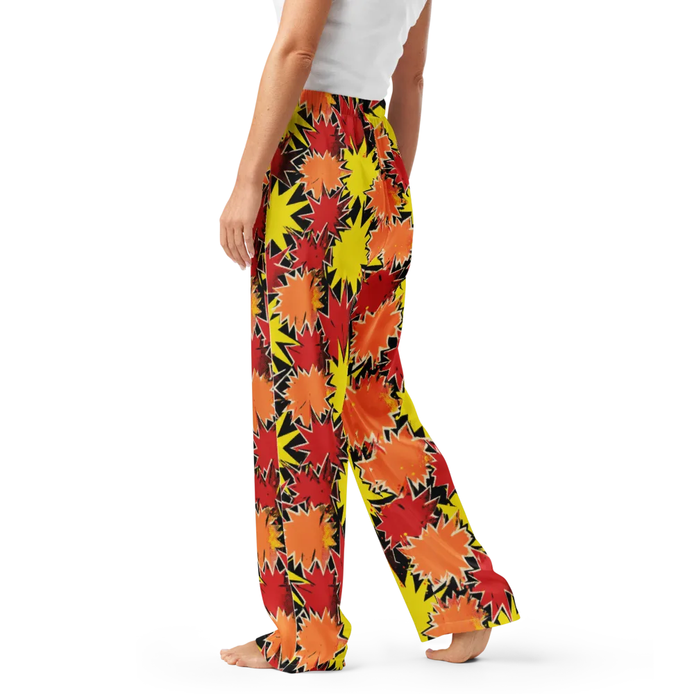Pop Art Detonation on Women's Pajama Pants — Left