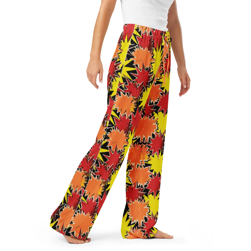 Pop Art Detonation on Women's Pajama Pants — Right Front
