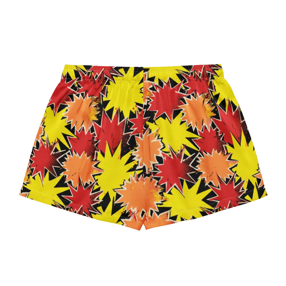 Pop Art Detonation on Women's Pajama Shorts — Back
