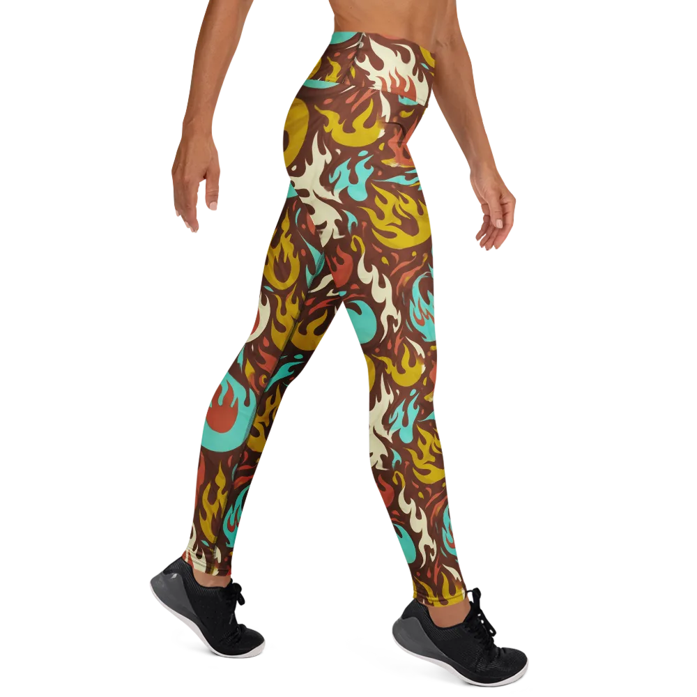 Turquoise Heat on Yoga Leggings — Right