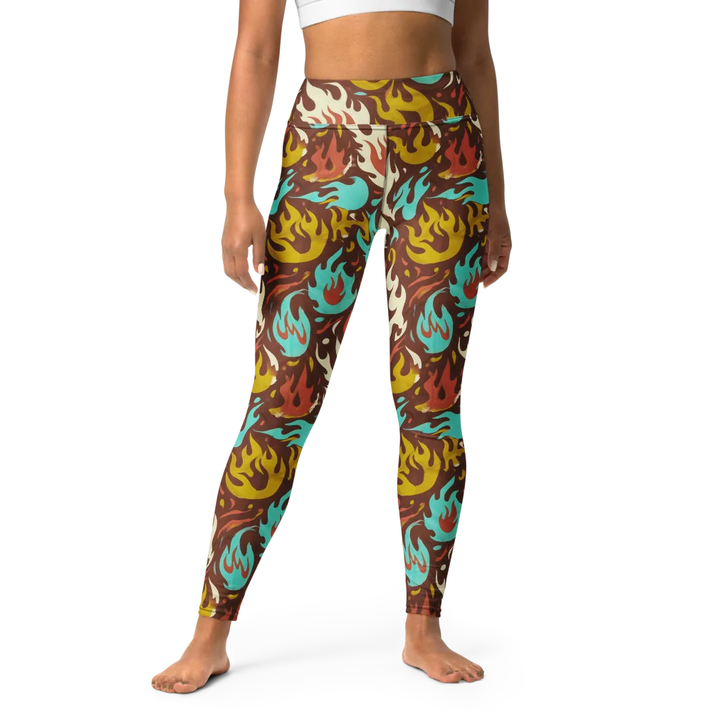 Turquoise Heat on Yoga Leggings — Front