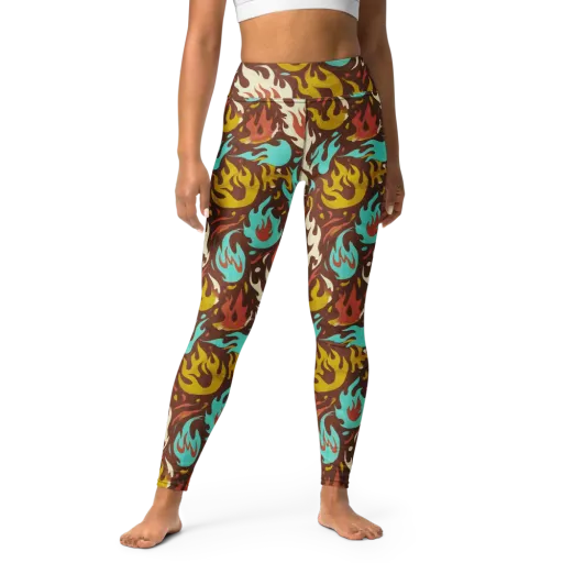 Turquoise Heat on a Yoga Leggings